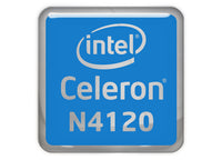 Intel Celeron N4120 1"x1" Chrome Effect Domed Case Badge / Sticker Logo