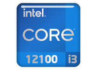 Intel Core I3 12100 1"x1" Chrome Effect Domed Case Badge / Sticker Logo