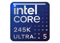 Intel Core Ultra 5 245K 1"x1" Chrome Effect Domed Case Badge / Sticker Logo