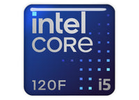 Intel Core i5 120F 1"x1" Chrome Effect Domed Case Badge / Sticker Logo