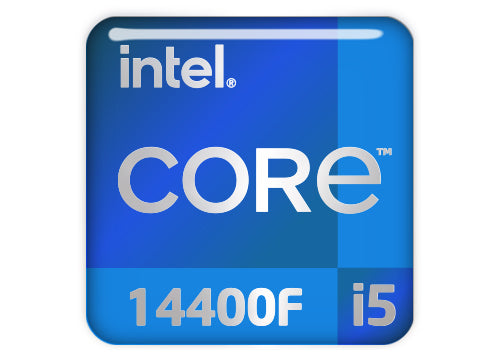 Intel Core i5 14400F 1"x1" Chrome Effect Domed Case Badge / Sticker Logo