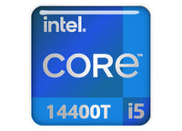 Insignia/logotipo adhesivo de carcasa abovedada con efecto cromado Intel Core i5 14400T de 1"x1"