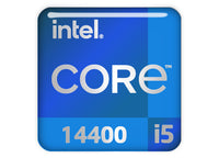 Intel Core i5 14400 1"x1" Badge de boîtier bombé effet chromé / Logo autocollant