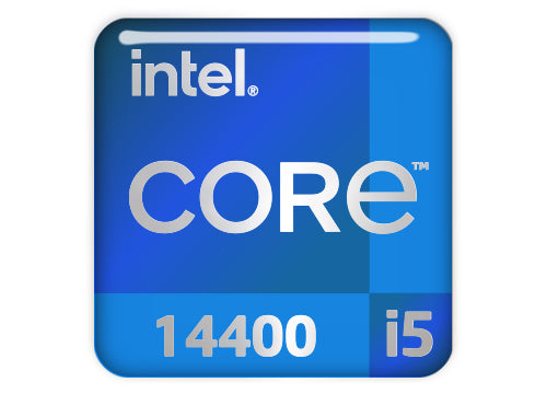 Intel Core i5 14400 1"x1" Chrome Effect Domed Case Badge / Sticker Logo