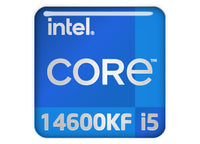 Intel Core i5 14600KF 1"x1" Chrome Effect Domed Case Badge / Sticker Logo