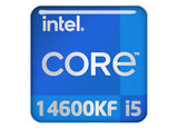 Insignia/logotipo adhesivo de carcasa abovedada con efecto cromado Intel Core i5 14600KF de 1"x1"