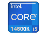 Intel Core i5 14600K 1"x1" Chrome Effect Domed Case Badge / Sticker Logo