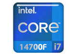 Intel Core i7 14700F 1"x1" Insignia de caja abovedada con efecto cromado / Logotipo adhesivo