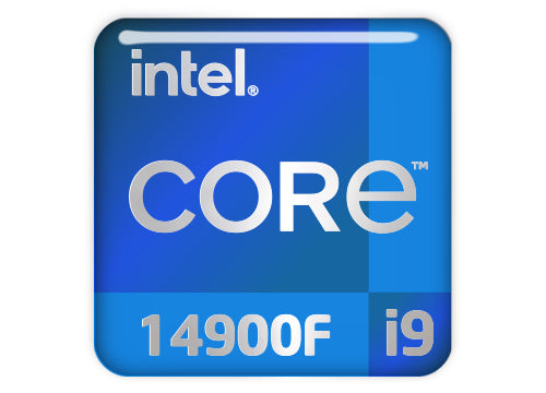 Intel Core i9 14900F 1"x1" Badge de boîtier bombé effet chromé / Logo autocollant