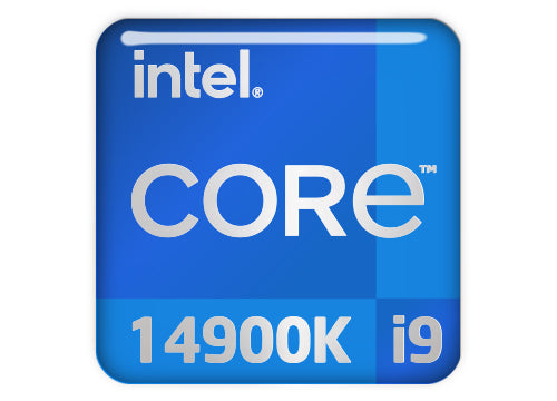 Intel Core i9 14900K 1"x1" Chrome Effect Domed Case Badge / Sticker Logo