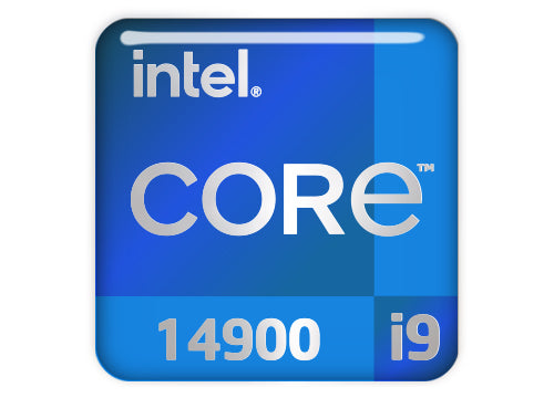 Intel Core i9 14900 1"x1" Badge de boîtier bombé effet chromé / Logo autocollant