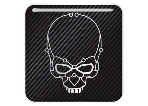 Intel NUC Skull sticker 1"x1" Chrome Effect Domed Case Badge / Sticker Logo