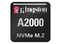Kingston A2000 NVMe M.2 SSD 1"x1" Chrome Effect Domed Case Badge / Sticker Logo