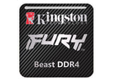 Kingston FURY Beast DDR4 RAM 1"x1" Chrome Effect Domed Case Badge / Sticker Logo