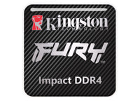 Kingston FURY Impact DDR4 RAM 1"x1" Chrome Effect Domed Case Badge / Sticker Logo