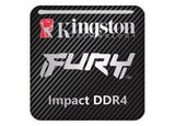 Kingston FURY Impact DDR4 RAM 1"x1" Chrome Effect Domed Case Badge / Sticker Logo