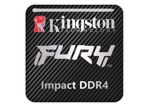 Kingston FURY Impact DDR4 RAM 1"x1" Chrome Effect Domed Case Badge / Sticker Logo