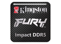 Kingston FURY Impact DDR5 RAM 1"x1" Chrome Effect Domed Case Badge / Sticker Logo