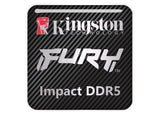 Kingston FURY Impact DDR5 RAM 1"x1" Chrome Effect Domed Case Badge / Sticker Logo