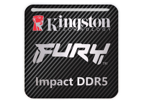 Kingston FURY Impact DDR5 RAM 1"x1" Chrome Effect Domed Case Badge / Sticker Logo