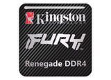 Kingston FURY Renegade DDR4 RAM 1"x1" Chrome Effect Domed Case Badge / Sticker Logo