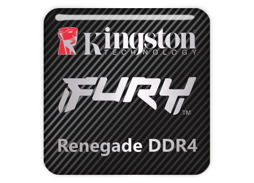 Kingston FURY Renegade DDR4 RAM 1"x1" Chrome Effect Domed Case Badge / Sticker Logo