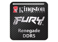 Kingston FURY Renegade DDR5 RAM 1"x1" Chrome Effect Domed Case Badge / Sticker Logo