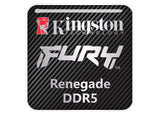 Kingston FURY Renegade DDR5 RAM 1"x1" Chrome Effect Domed Case Badge / Sticker Logo