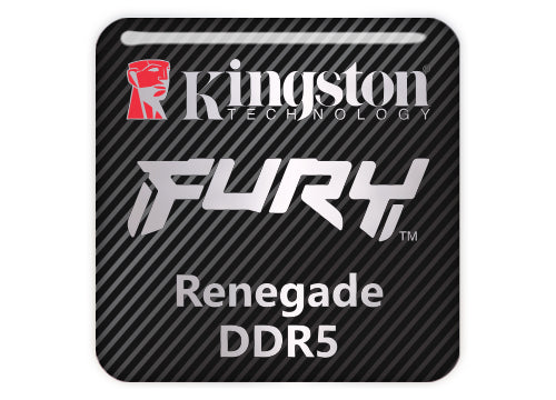 Kingston FURY Renegade DDR5 RAM 1"x1" Chrome Effect Domed Case Badge / Sticker Logo