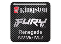 Kingston FURY Renegade NVMe M.2 SSD 1"x1" Chrome Effect Domed Case Badge / Sticker Logo