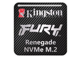 Kingston FURY Renegade NVMe M.2 SSD 1"x1" Chrome Effect Domed Case Badge / Sticker Logo