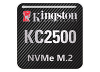 Kingston KC2500 NVMe M.2 SSD 1"x1" Chrome Effect Domed Case Badge / Sticker Logo