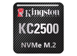 Kingston KC2500 NVMe M.2 SSD 1"x1" Chrome Effect Domed Case Badge / Sticker Logo