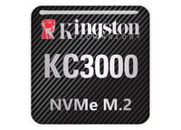 Kingston KC3000 NVMe M.2 SSD 1"x1" Chrome Effect Domed Case Badge / Sticker Logo
