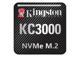 Kingston KC3000 NVMe M.2 SSD 1"x1" Chrome Effect Domed Case Badge / Sticker Logo