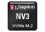 Kingston NV3 NVMe M.2 SSD 1"x1" Chrome Effect Domed Case Badge / Sticker Logo