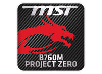 MSI B760M PROJECT ZERO Motherboard 1"x1" Chrome Effect Domed Case Badge / Sticker Logo