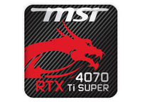 MSI GeForce RTX 4070 Ti SUPER 1"x1" Chrome Effect Domed Case Badge / Sticker Logo