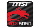 MSI GeForce RTX 5050 1"x1" Chrome Effect Domed Case Badge / Sticker Logo