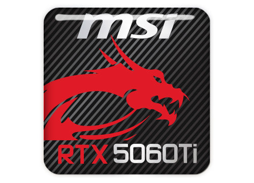 MSI GeForce RTX 5060 Ti 1"x1" Chrome Effect Domed Case Badge / Sticker Logo