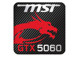 MSI GeForce RTX 5060 1"x1" Chrome Effect Domed Case Badge / Sticker Logo