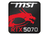 MSI GeForce RTX 5070 1"x1" Chrome Effect Domed Case Badge / Sticker Logo