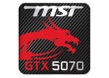 MSI GeForce RTX 5070 1"x1" Chrome Effect Domed Case Badge / Sticker Logo