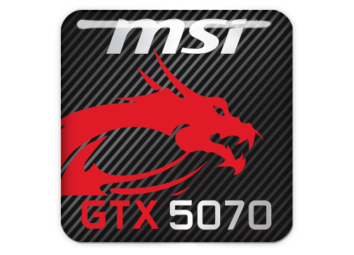 MSI GeForce RTX 5070 1"x1" Chrome Effect Domed Case Badge / Sticker Logo