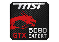 MSI GeForce RTX 5080 Expert 1"x1" Chrome Effect Domed Case Badge / Sticker Logo