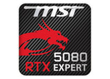 MSI GeForce RTX 5080 Expert 1"x1" Chrome Effect Domed Case Badge / Sticker Logo