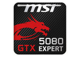 MSI GeForce RTX 5080 Expert 1"x1" Chrome Effect Domed Case Badge / Sticker Logo