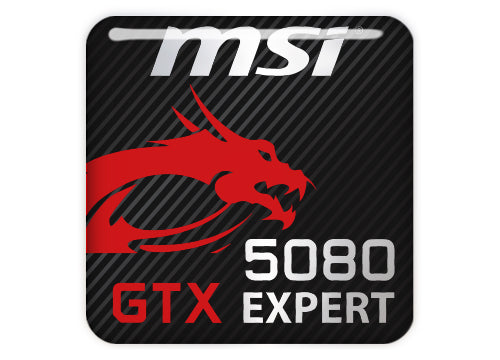 MSI GeForce RTX 5080 Expert 1"x1" Chrome Effect Domed Case Badge / Sticker Logo