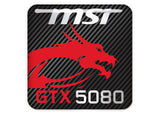 MSI GeForce RTX 5080 1"x1" Chrome Effect Domed Case Badge / Sticker Logo