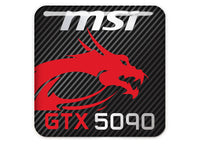 MSI GeForce RTX 5090 1"x1" Chrome Effect Domed Case Badge / Sticker Logo